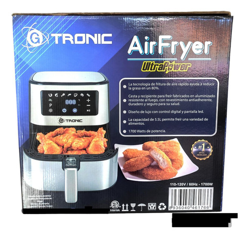 Freidora De Aire Gtronic Ultrapower 1700watts Air Fryer 5.5l