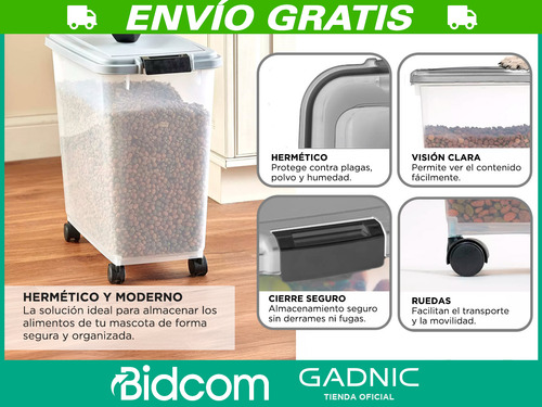 Contenedor Hermético 30l Gadnic Alimentos Perro Gato