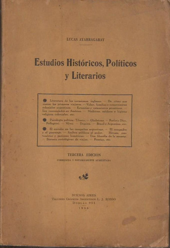 Ayarragaray Estudios Históricos Políticos Y Literarios 3 Ed