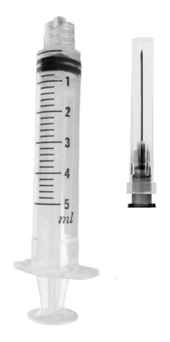 Seringa HiPodérmica 5ml C/ Agulha 0,70x25 Luer Lock Sr 50x Capacidade em volume 5 mL