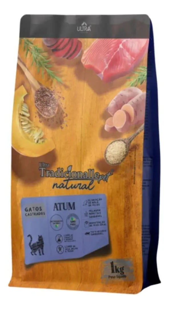 Ração Para Gatos Castrados Tradicionalle Natural Atum 1kg