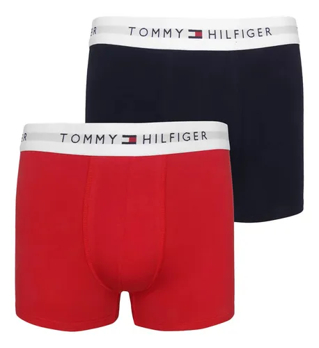 Cueca Tommy Hilfiger Stretch Boxer Vermelha/marinho Pack 2un