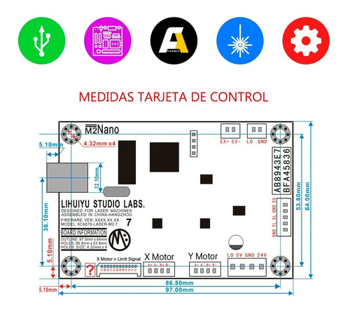 Panel De Control Display Botones Controlador Nano M2 Faomic