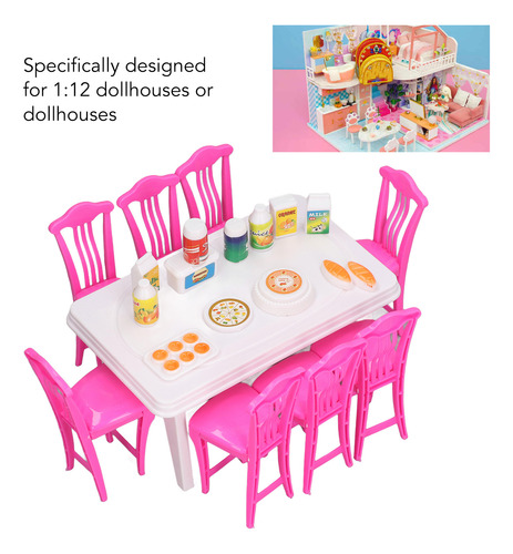 Juego De Mesa De Comedor Tipo Casa De Muñecas Para Niños Par