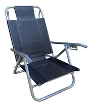Comprar Reposera Aluminio Reforzada Silla Playera Cama 125kg Negro