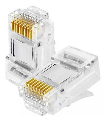 Conector Rj45 Cat5e Macho De Passagem 20 Unidades