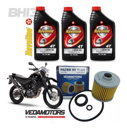 Kit Troca Óleo Yamaha Xt660 Drag Star Havoline 20w50 Fvc014