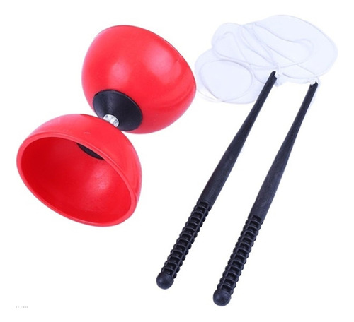 Juego De Diábolos Yoyo Chino Con Tres Rodamientos, Color Roj