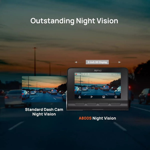 Camera Veicular Automotiva Xiaomi 70mai A800s 4k Dual Carro