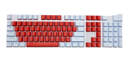 Imagen 3 de 3 de Keycaps Set Color Celeste Pastel + Rojo