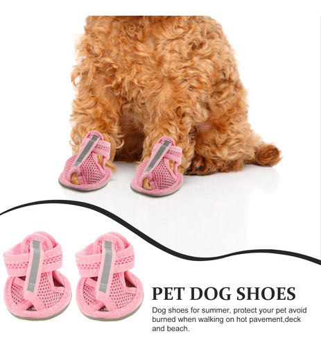 4 Botas Transpirables De Verano Para Mascotas, Sandalias De