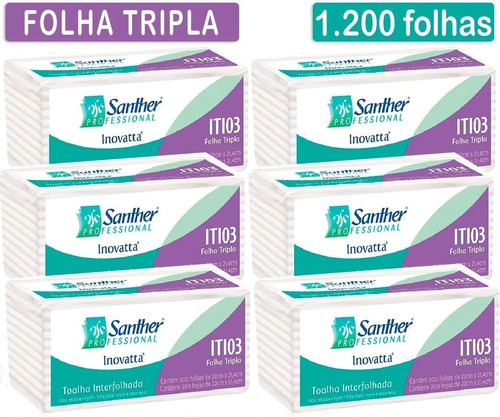 Papel Interfolhado Folha Tripla Super Macia 1200 Folhas