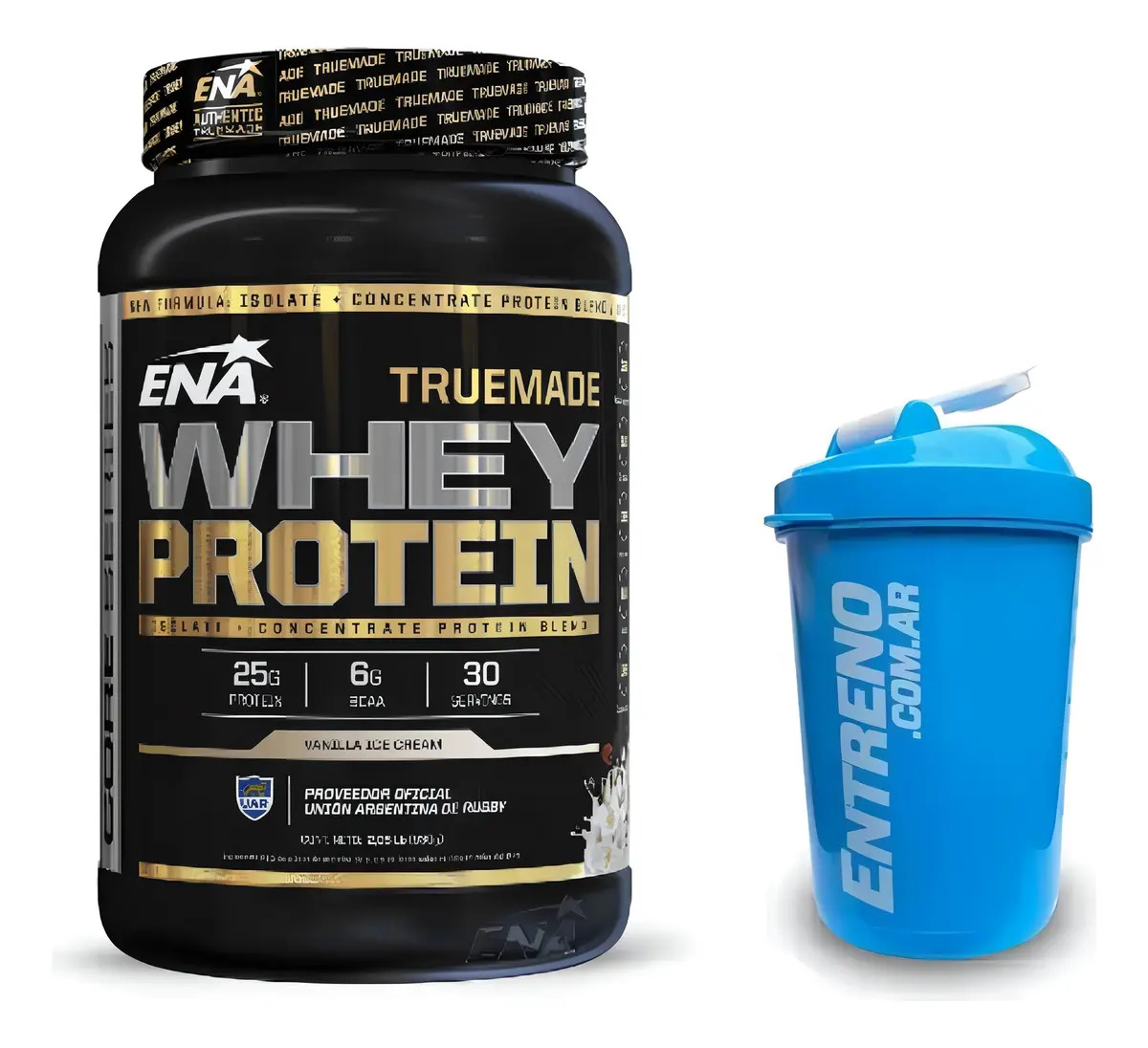 Proteína ENA Sport True Made Vainilla 930g + Shaker 600ml