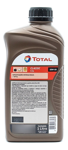Kit Troca Oleo 3l Total/elf 20w50 Motor Api Sl Mineral