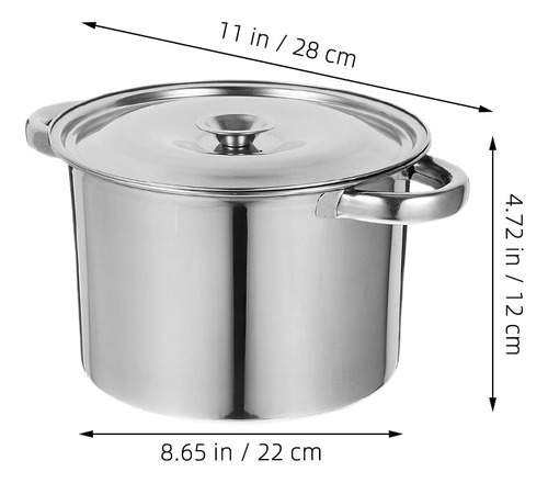 Olla De Acero Inoxidable Con Tapa Y Asas De Alta Resistencia