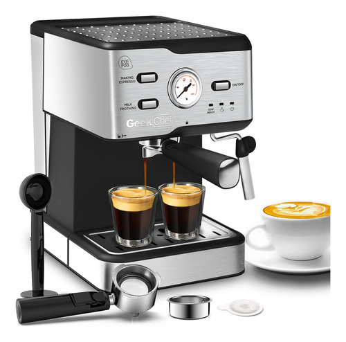 Máquina Espresso Geek Chef 20 Bares Con Espumador De Leche