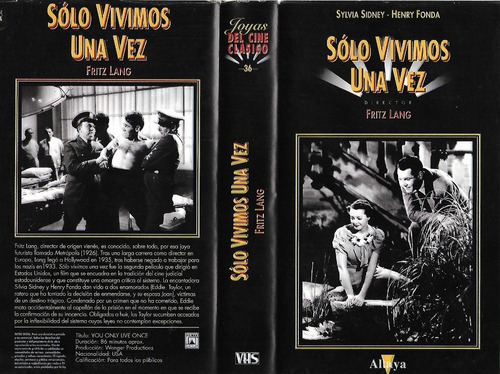 Solo Vivimos Una Vez Vhs Fritz Lang Henry Fonda Cine Negro