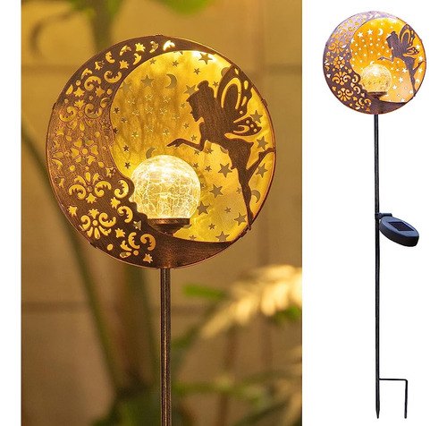 Tryme Jardín Luces Solares Fairy Moon Star Glass Globe Pathw