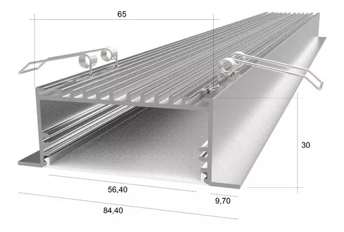 Perfil aluminio PHANTER S3 para tiras LED, 1 metro, blanco - LEDB