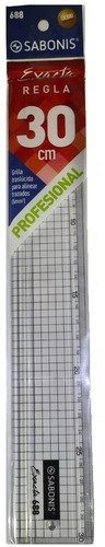 Regla Profesional 30 Cm Exacta Sabonis 688 Transp. Paq. 3pcs Color Transparente