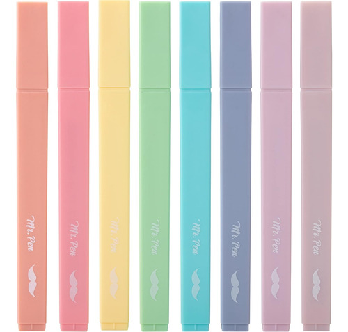 Aesthetic Cute Pastel Highlighters Set, 8 Pcs, Chisel T...