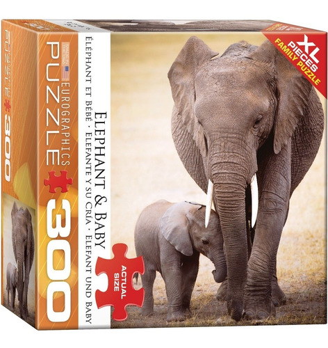 Puzzle De 300 Piezas Xl Elephant And Baby - Eurographics  