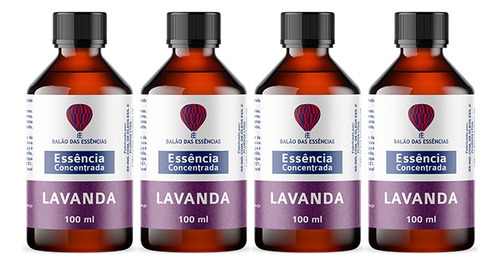 Essencia Conc. 100ml (4unid) Aromatizante Difusor Cor (4) Lavanda