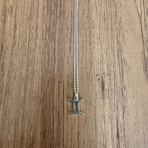 Collar Dije Zodiaco Plata .925 De 45 Cm Mujer Hombre Agálea Color Geminis