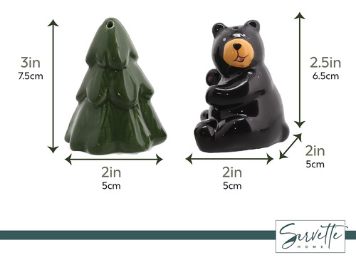 Juego De Salero Y Pimentero Bear & Pine Tree