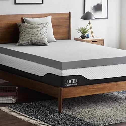 Cubrecolchón Lucid De 4 Pulgadas, Doble Espuma Viscoelástica