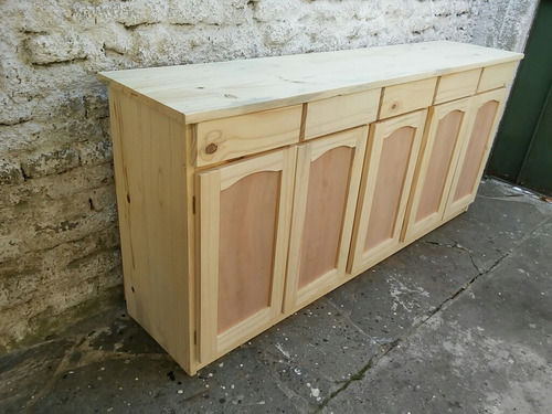 Imagen 3 de 10 de Bargueño Aparador Bajo Alacena Mueble Cocina Madera 5 Puerta