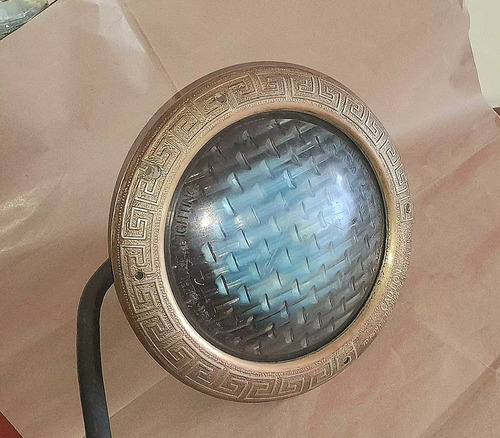 Vint_retro Lámpara Luminaria Antigua De Bronce Usa (Usado)