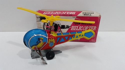 Antiguo Helicóptero Cuerda 1960 Nuevo Chapa Japón Lloretoys