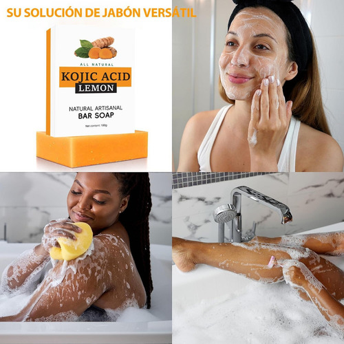 Jabón B, 4 Unidades, Limón Y Cúrcuma, Limpieza Profunda, Cúr