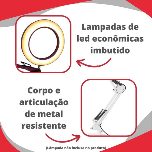 Lámpara De Mesa Ajustable For Manicura, Costura, Lectura,