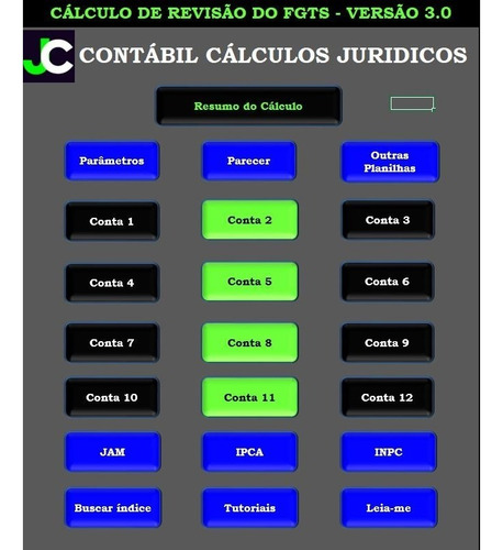Imagem 1 de 5 de Planilha De Revisão Do Fgts - Inpc E Ipca