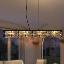 Comprar Home Candelabro Cristal Moderno Negro Iluminacion Isla 4 Luz