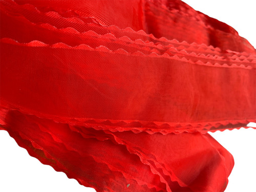 100 Mts Cinta Navideña 5 Cms Organsa Satin Roja