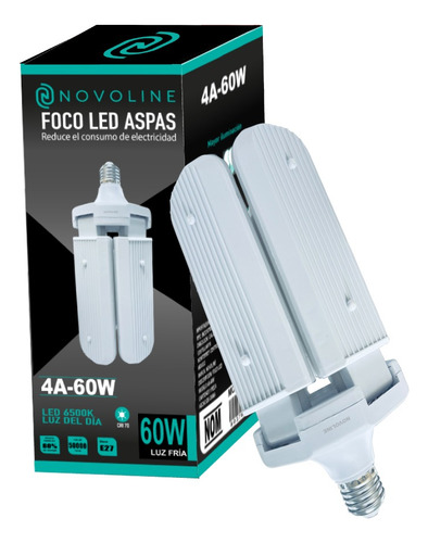 Foco Led Lampara 4 Aspas 60w 4a-60w Novoline