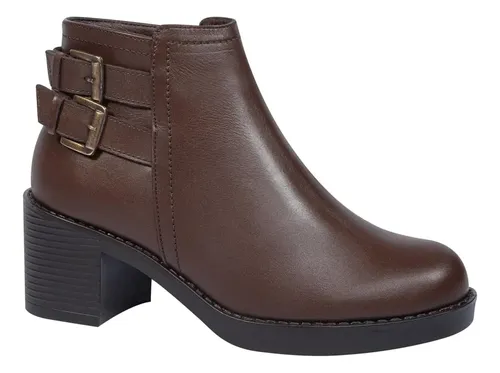 Bota Casual Piel Con Hebillas Vivis Shoes Cafe Mujer 4487 | Envío gratis