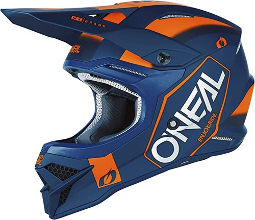 Casco Oneal 3 Series Hexx Moto Motocross Enduro Azul/naranja