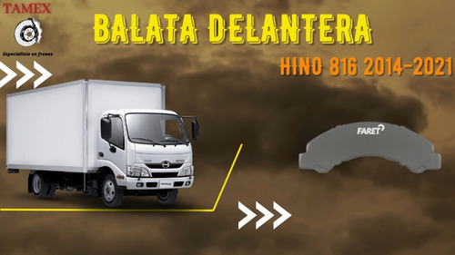 Balata Delantera Hino 816 2021