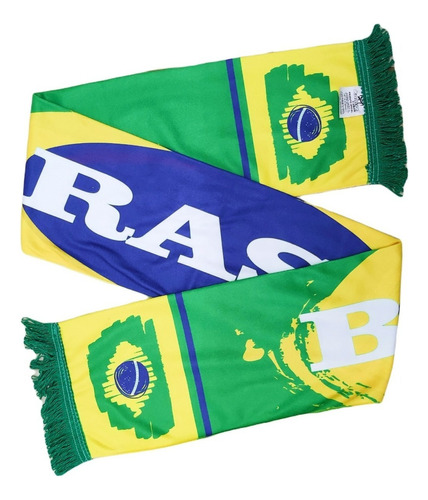 Faxia Brasil Cachecol Bandeira Verde E Amarelo Torcida Cor Verde Amarelo Tamanho Único