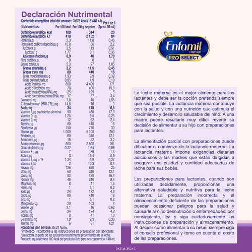 Enfamil Premium Proselect Confort Pro Etapa 1, Lata 375 Grs
