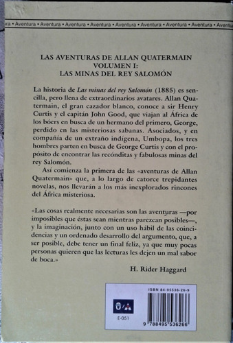 Las Minas Del Rey Salomon - H. Rider Haggard - Abraxas 2001 (Usado)
