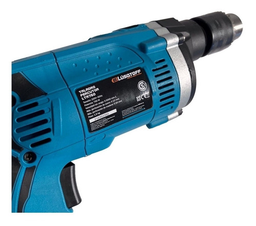 Imagen 6 de 10 de Taladro Atornillador Percutor Lusqtoff Lta750 750w 3000rpm