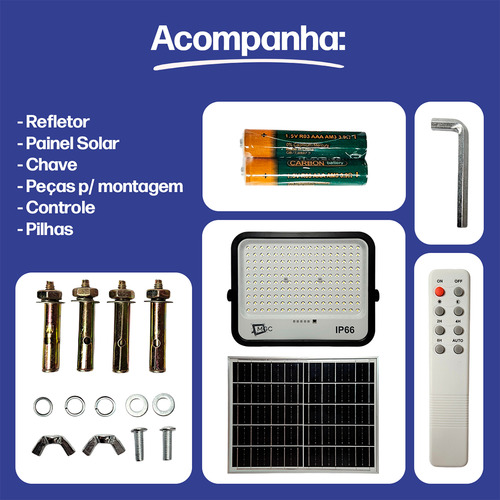 Refletor Luminária Solar 1000w Led Linha Sor Pro Holofote Carcaça Preto Luz Branco-frio - Modelo 3
