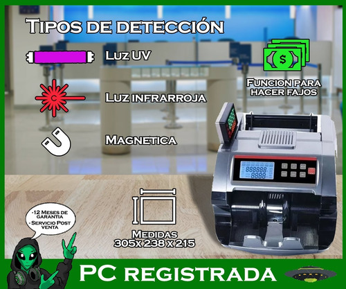 Imagen 3 de 7 de Contadora De Billetes Detecta Falsos H-9900 Lcd Pcreg