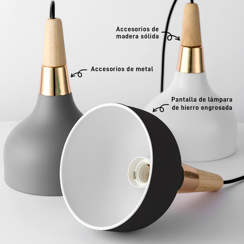 Lámpara Colgante Decorativa Moderna Ajustable Con Bombillas Estructura Blanco