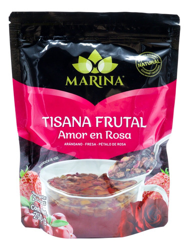 Tisana Marina Amor En Rosa-arándano-fresa-pétalos Rosa 250g